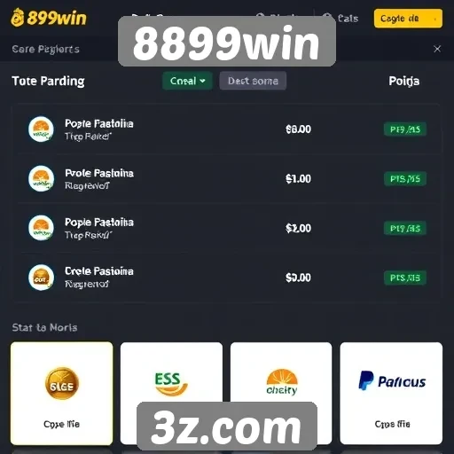 Comparação de métodos de pagamento no 8899win